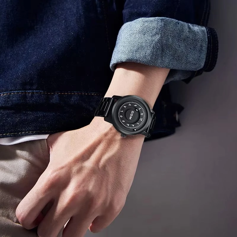 DOM 1769 новые оригинальные вращающиеся мужские часы с магнитной стрелкой модные