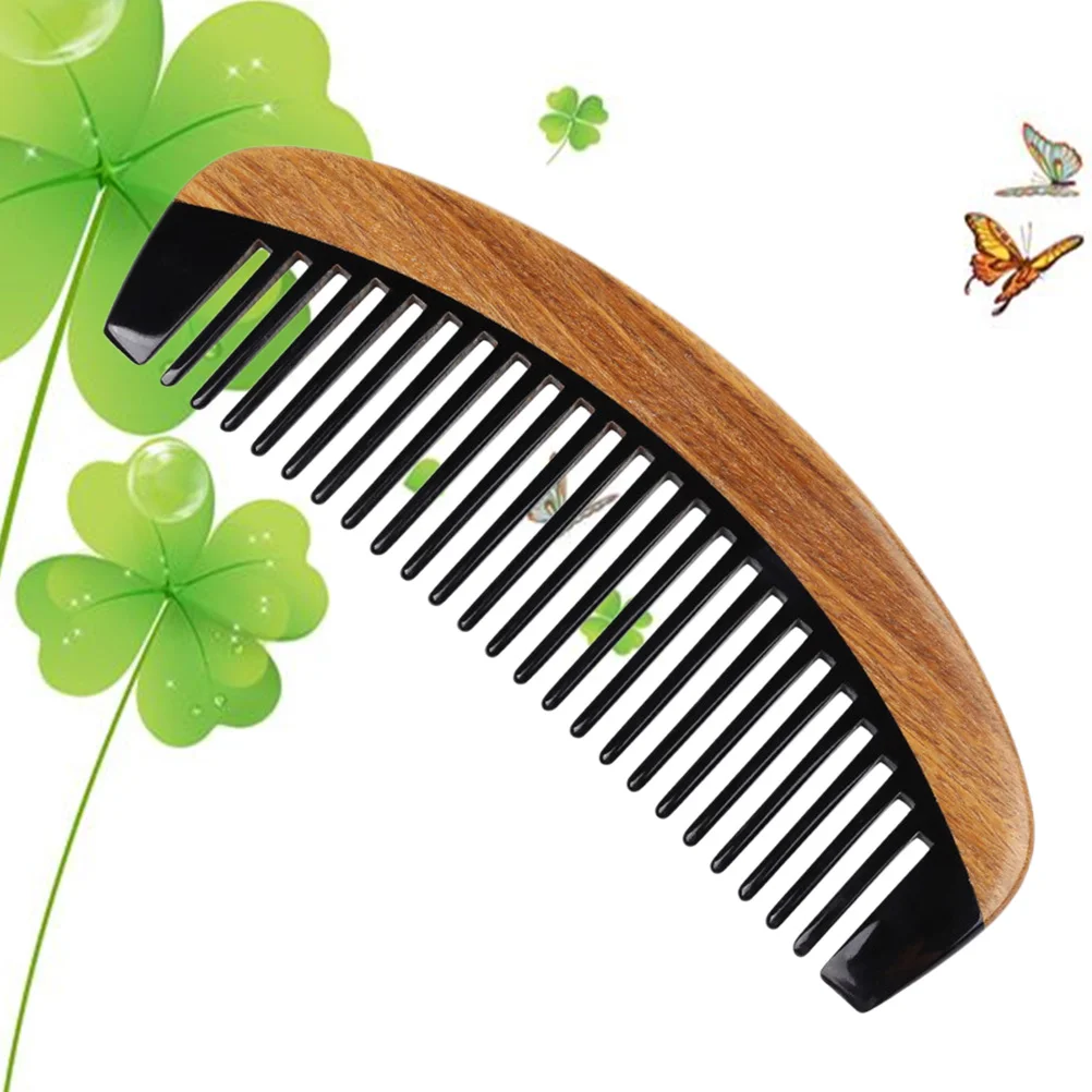 

1Pcs Horn Comb 21 Teeth Sandalwood Detangling Anti-Static Hair Comb for Outdoor Home Indoor Thick Curly and Wavy Hair Use