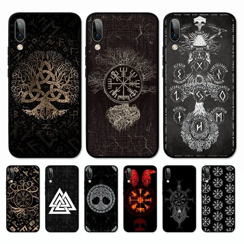 

Viking Vegvisir Odin Nordic Phone Case for Vivo Y91C Y11 17 19 17 67 81 Oppo A9 2020 Realme c3