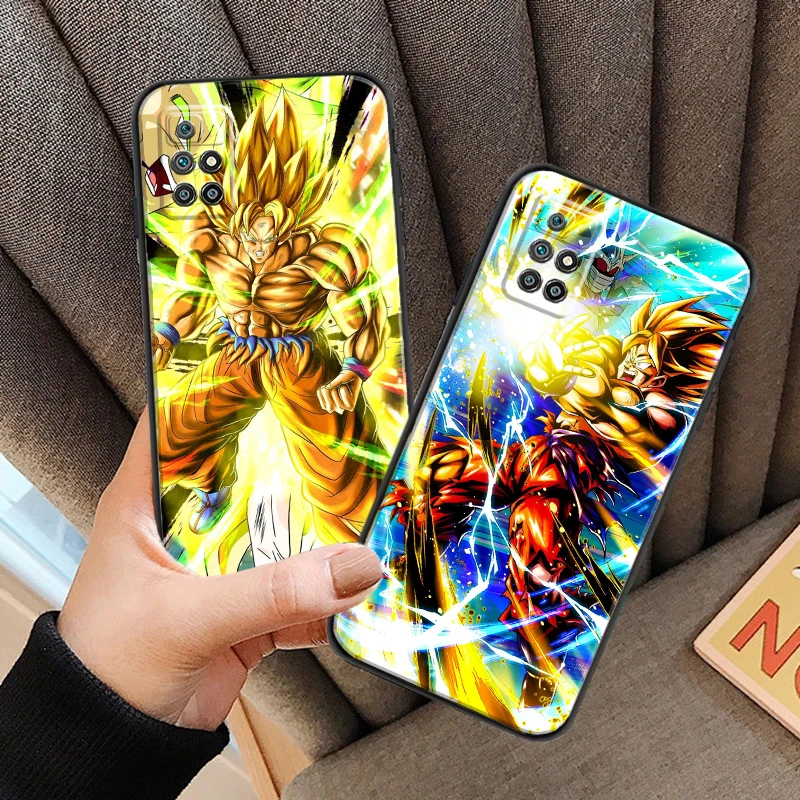 

Чехол для телефона Xiaomi Redmi 10 с аниме «Драконий жемчуг», защитный чехол, ЧЕРНЫЙ жидкий силикон