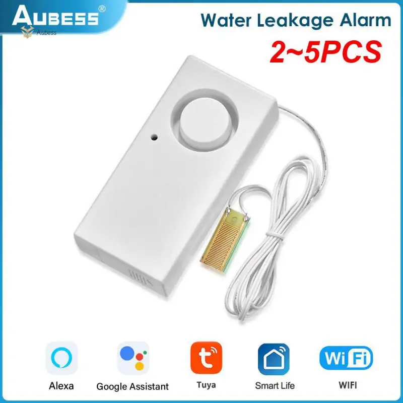 

2~5PCS 110db Home Water Leakage Alarm Audible Alarm High Sensitivity Water Leakage Alarm Detector Durable Abs Portable Durable