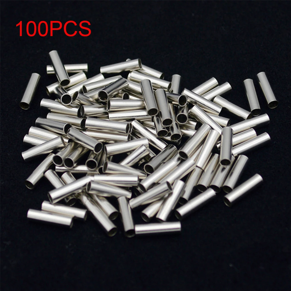 

100Pcs/Lot 1.0mm-3.0mm Single Copper Fishing Wire Tube Aluminum Crimp Sleeve Copper Tube Sea Fishing Accessories Line Tube