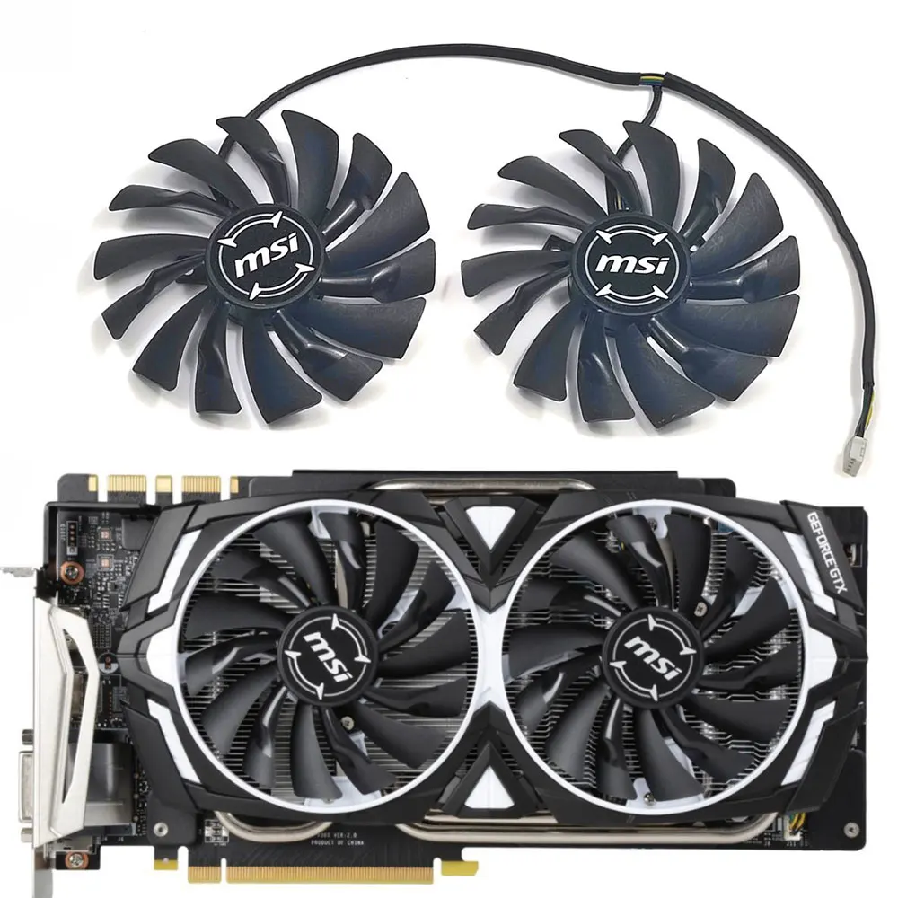 

NEW 95MM PLD10010S12HH GTX 1080 ARMOR GPU Fan，For MSI GTX 1080Ti 1070 1060 ARMOR、RX 470 570 580、R9 380 Video card cooling fan