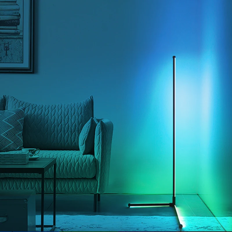

Обновленный современный простой RGB и IC светодиодный Алюминиевый напольный декоративный светильник для спальни, меняющий цвет, современный ...