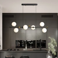 nordic led restaurant chandelier post modern minimalist black long strip study glass magic beans designer island bar table lamp