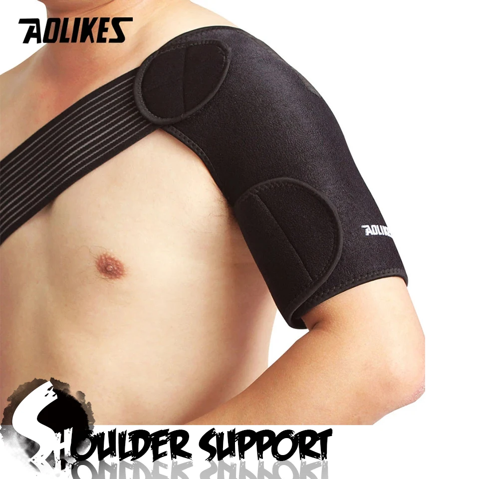 

1PCS AOLIKES Adjustable Breathable Gym Sports Care Single Shoulder Support Back Brace Guard Strap Wrap Belt Band Pads
