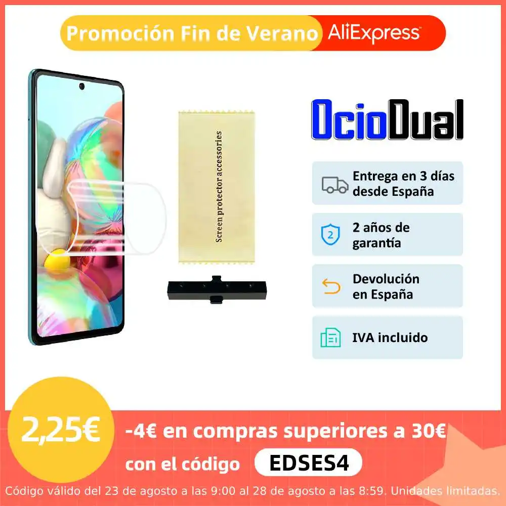 Защитная пленка для экрана Гидрогелевая гибкая Samsung Galaxy A71 полное покрытие