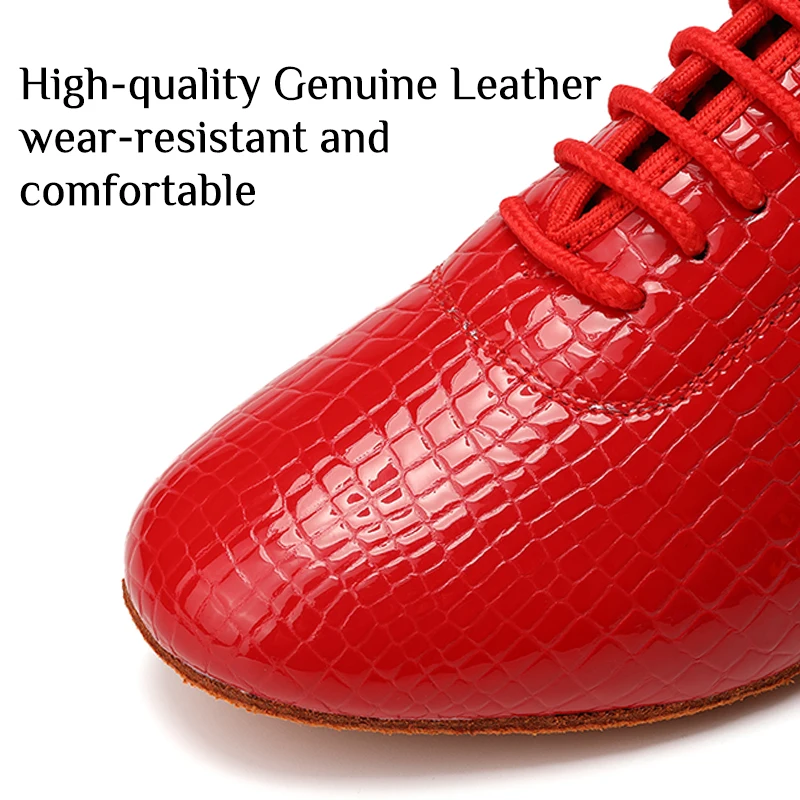 DKZSYIM Women Dance Shoes Girls Tango Ballroom Latin Dance Shoes Ladies Samba Dancing-Shoes Indoor/Outdoor Red Black Dance Shoes