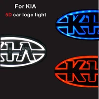 1pcs 5d car front grille trunk logo led light retrofit light for k5 sorento soul forte cerato kia car decoration and accessories