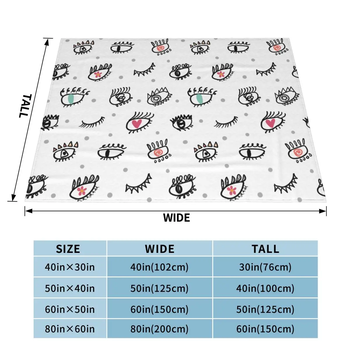 Красивое вязаное одеяло с изображением ресниц Морской глаз фланелевое в стиле