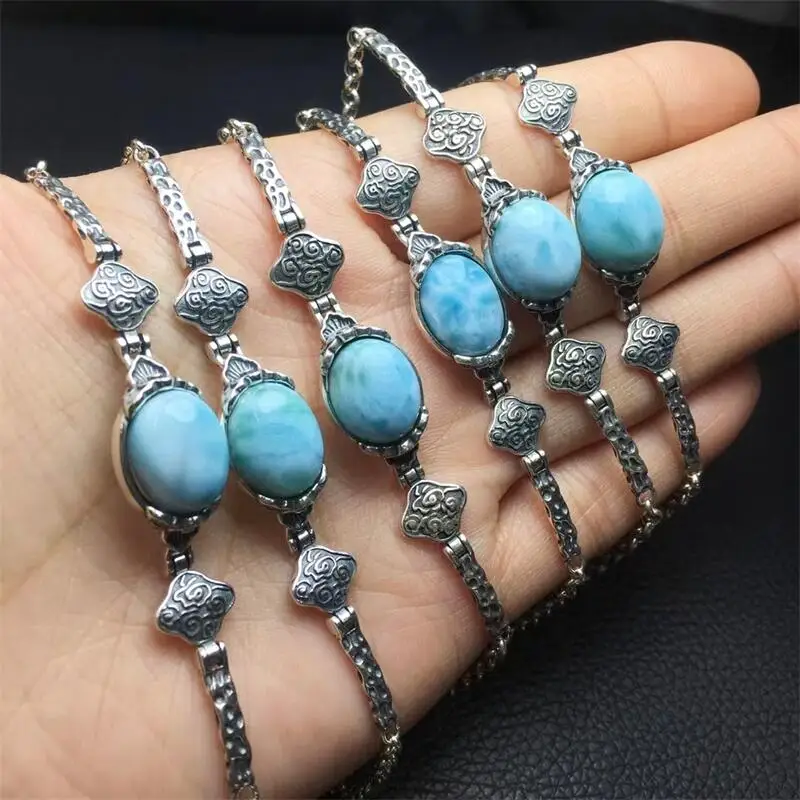 Браслет из натурального ларимара s925 лечебный кристалл модная классическая