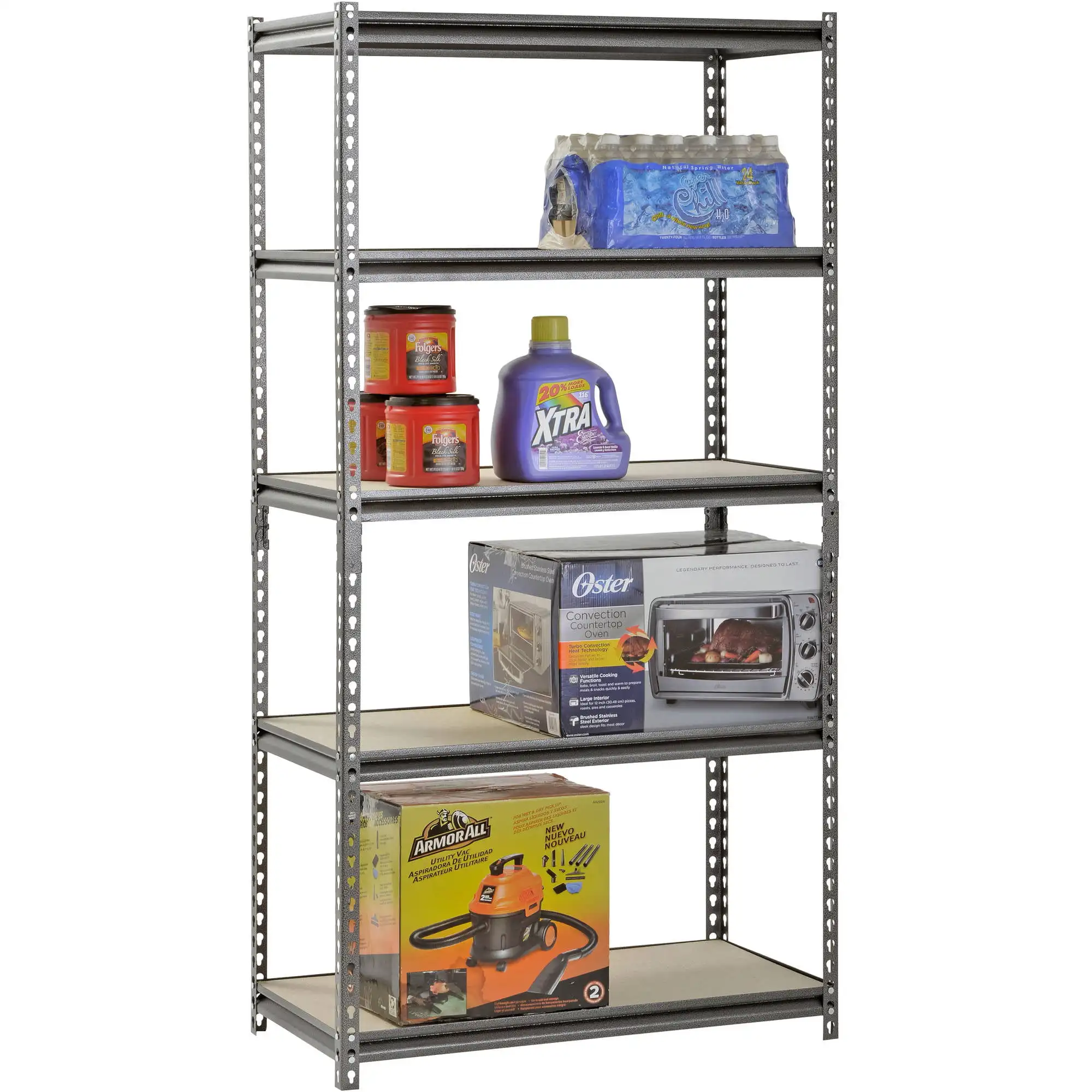 

Muscle Rack Silver Vein 36"W x 18"D x 72" H 5-Shelf Steel Shelving