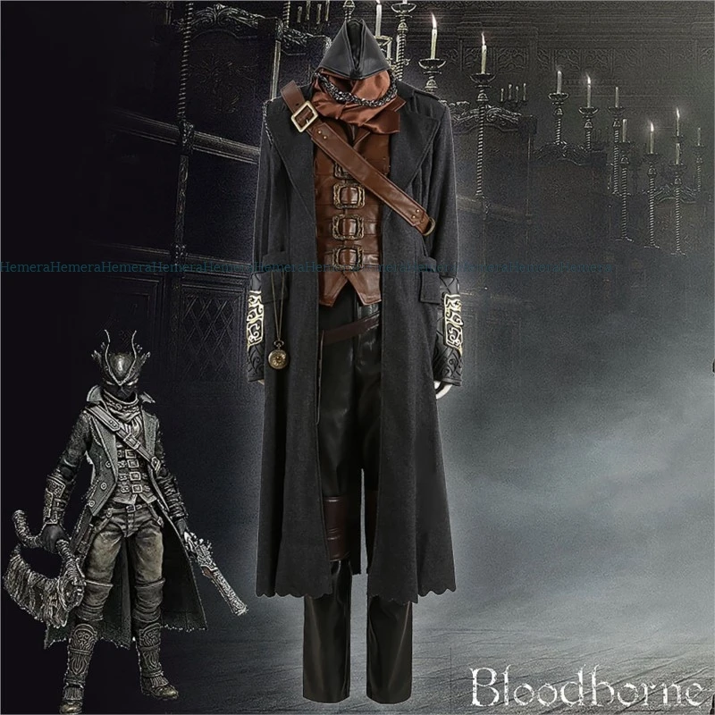 Cos аниме игры роли Gehrman Bloodborne Huntsman костюмы для косплея мужчин и женщин полный