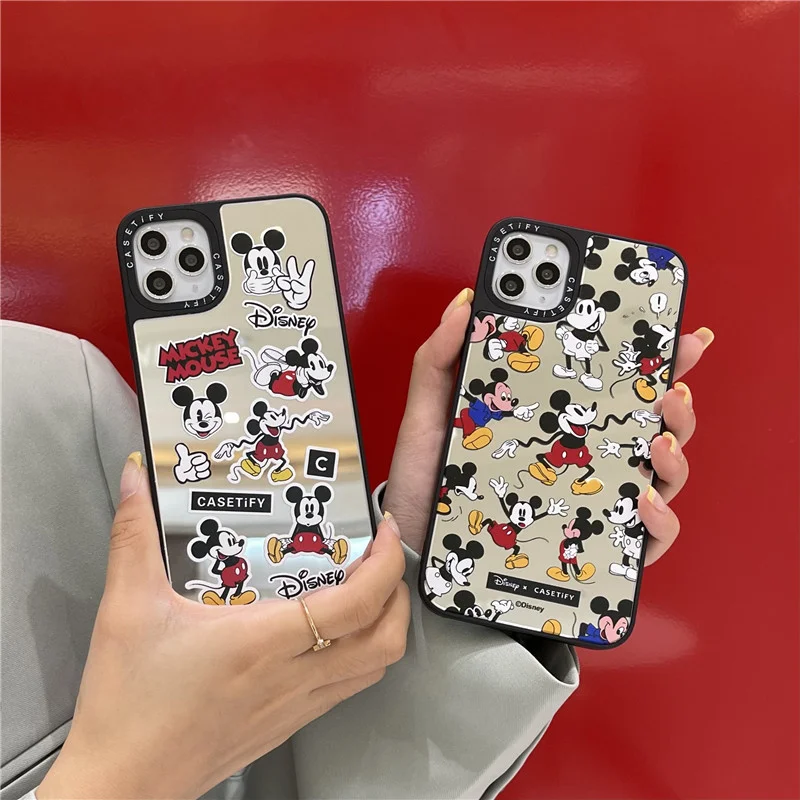 

Disney Mickey Minnie Cartoon Mirror Mobile Phone Case for Iphone 7/8 Plus X/xs Xr Xsmax 11 Pro Max 12pro Max 12mini Cute Cover