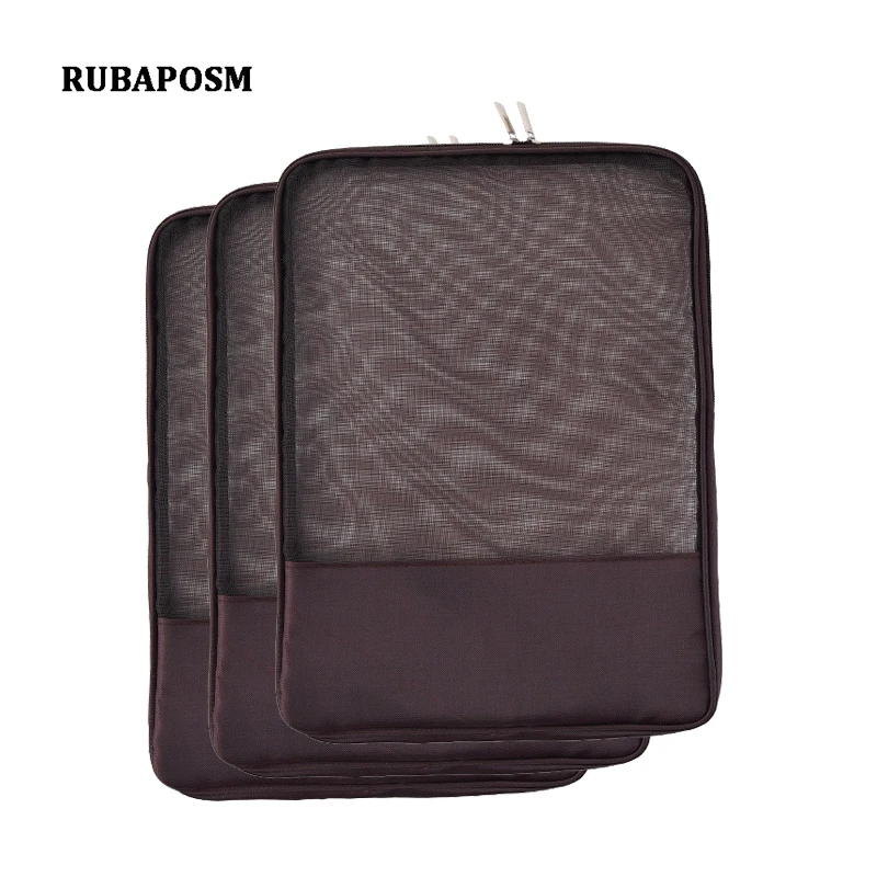 

3pcs File Folder Document Bag Business Briefcase Mesh Zipper Pouch Paper Storage Organizer Stationery School Office Supplies
