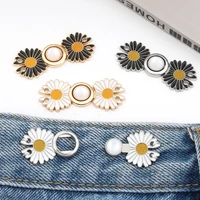 fashion daisy pants clip waist jewelry clothes buttons metal brooch tightening waistband pin women brooch waist buckle