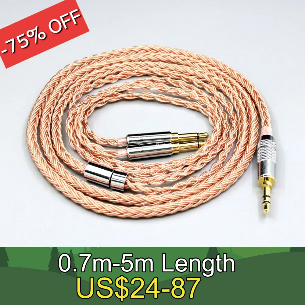 

2.5mm 3.5mm XLR Balanced 16 Core 99% 7N OCC Earphone Cable For Philips Fidelio X3 Onkyo A800 Headphone 3.5mm Pin