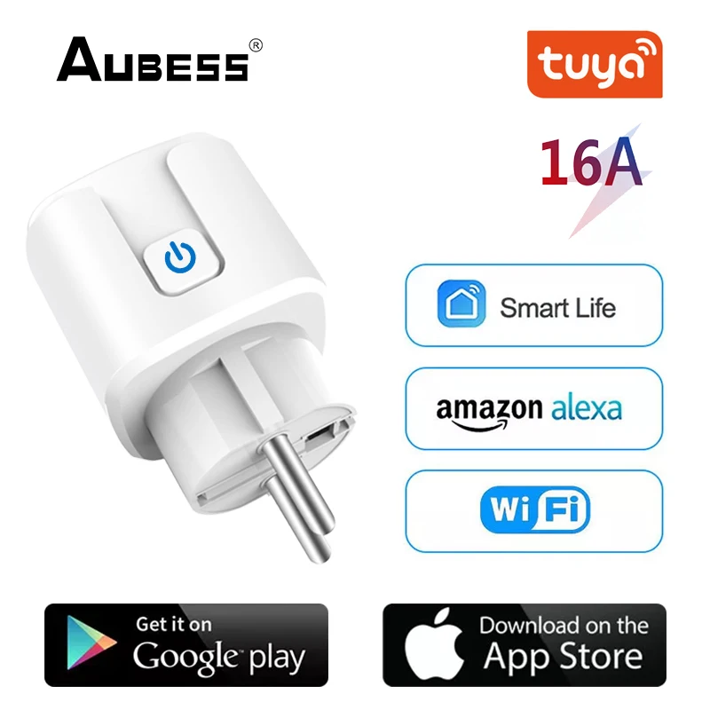 

EU WiFi Smart Plug 16A/10A Power Control Timer Socket Tuya Smart Life APP Control For Alexa Google Home Assistant 2022 New