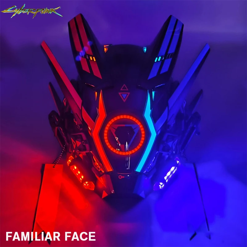 

Cyberpunk Helmet Techwear Robot Mask With LED Light Shinobi Samurai Mask Man Cosplay Cyber Punk Tech Helmet Armor Futuristic Toy