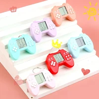retro console game keychain built in 7 games puzzle video game mini handheld game console pendant new year xmas gift for kids