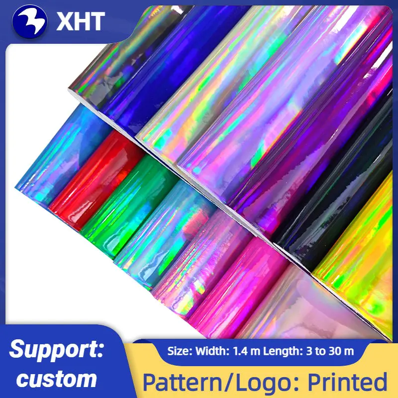 Голографический Глянцевый Лист из искусственной кожи для изготовления обуви/сумок/серег/поделок, 30x135 см