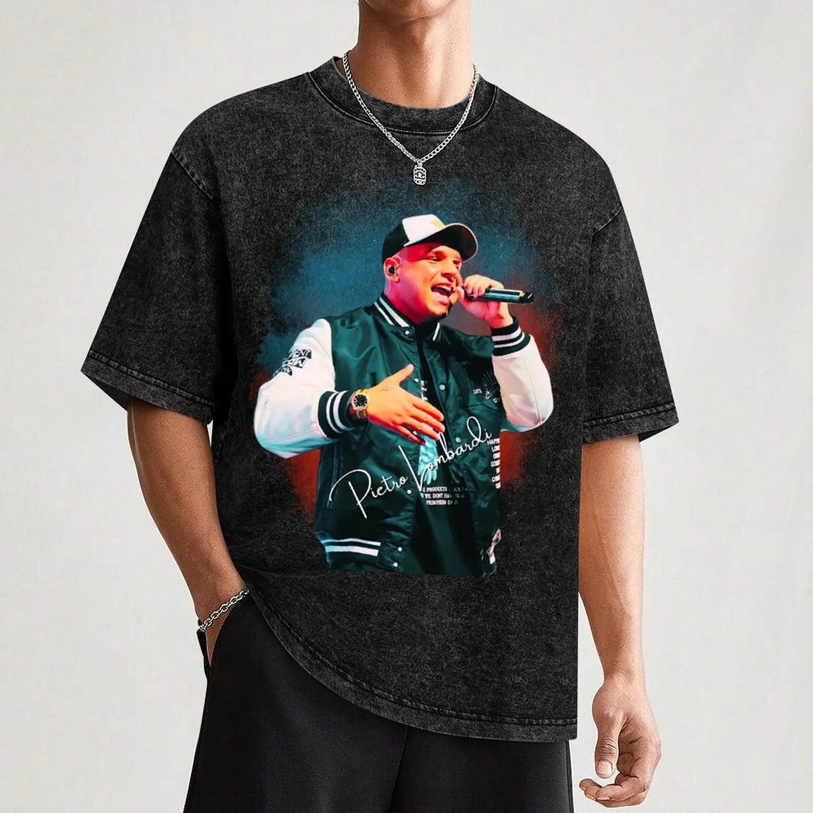 Мужская футболка Pietro Lombardi HD голубая хлопок