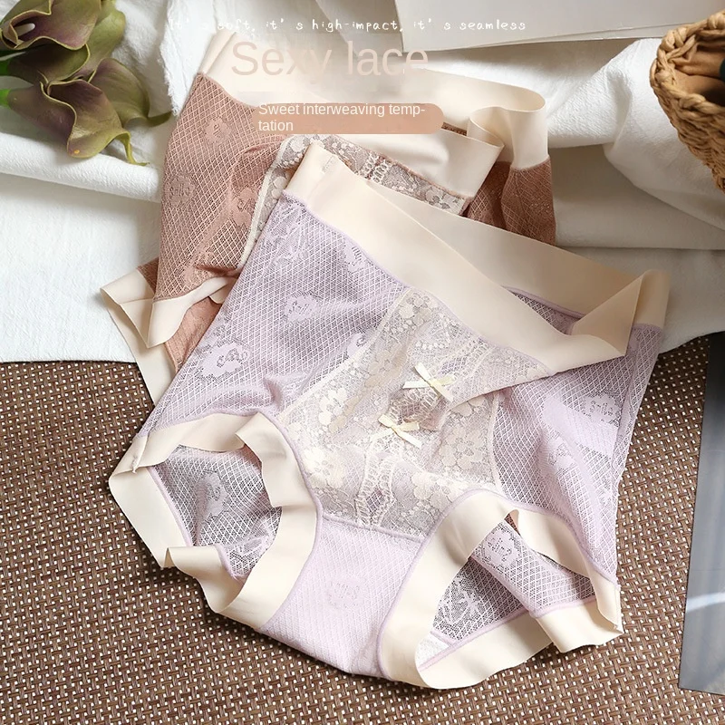 

Женское нижнее белье M-XL, сексуальные кружевные трусики, модные женские бесшовные трусики с бантом, женское мягкое нижнее белье