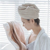 solid color 6526 super absorbent microfiber hair dry bath shower hooded towel dry hair cap bath
