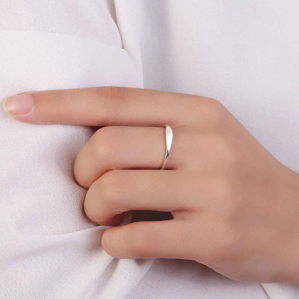 Женские серебряные кольца в стиле ретро Kameraon блестящие гладкие на день рождения