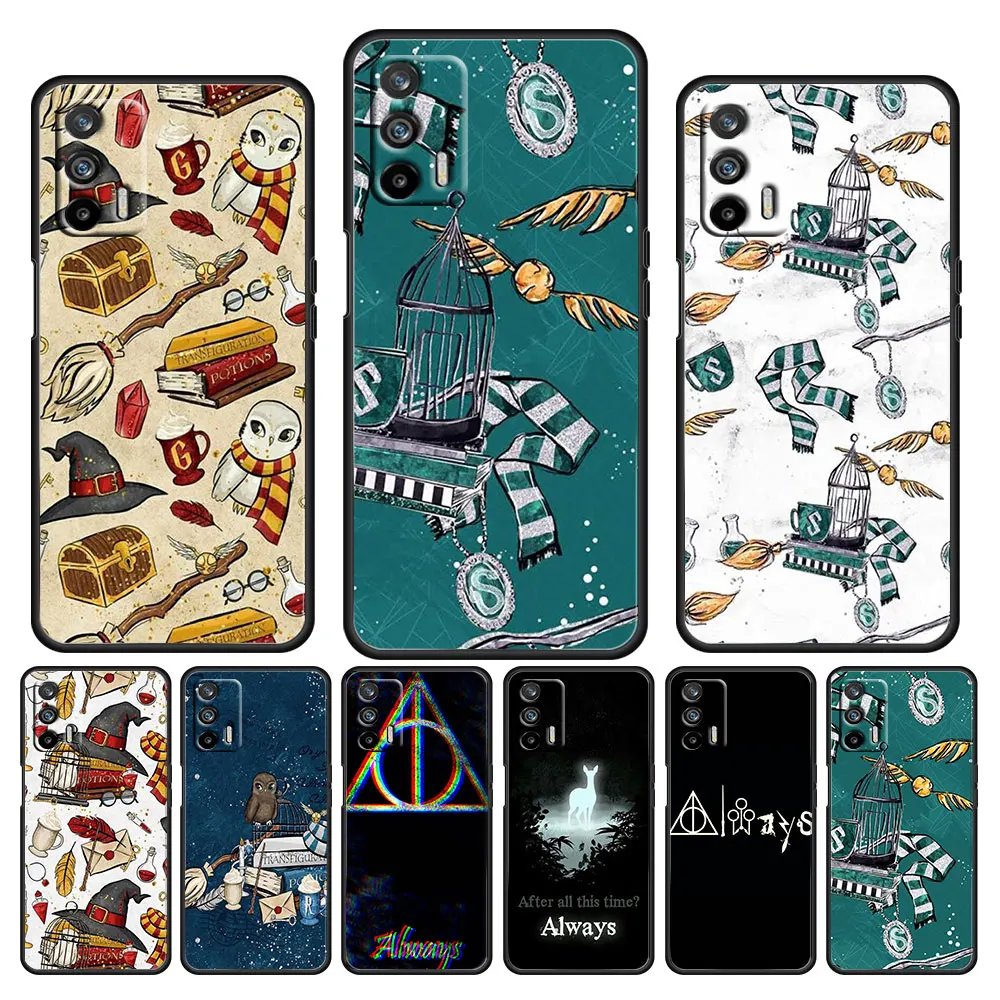 

Art Ring Harry Potter Wand Case For OPPO Realme GT Neo3 Neo2 Master GT2 C21Y 8 6 C3 Pro 5G Soft TPU Black Phone Cover Core Coque