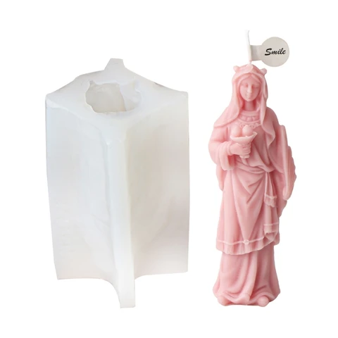 Силиконовая форма Virgin 3D, религиозная статуя, форма для свечей, сделай сам, инструмент для изготовления свечей для смола,