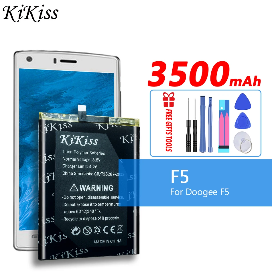 

Аккумулятор большой емкости Для Doogee F5, 3500 мАч, запасные части для смартфона, резервная батарея для Doogee F5 + бесплатный инструмент