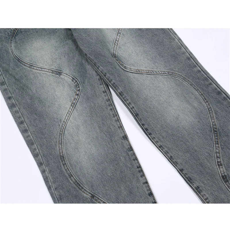 Streetwear Men 2022 Autumn and Winter Loose Straight Cylinder Jeans Vintage Haren Pants Fashion Comfortable Blue Trousers Female