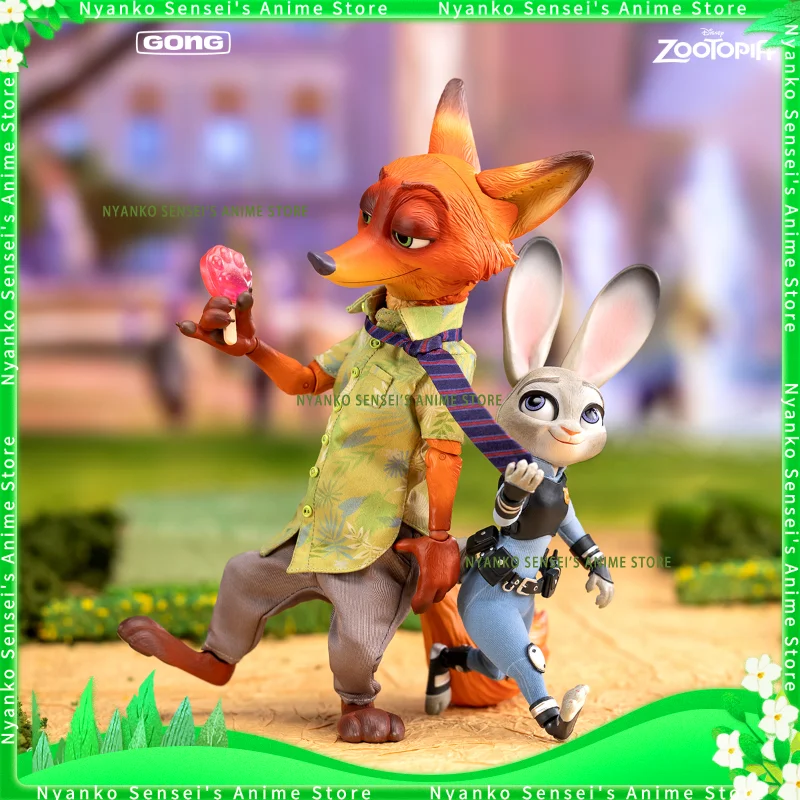 Фото Оригинальный набор GONG Zootopia: фигурки Джуди и Ника, аниме-модели, модные игрушки, настольный подарок, коллекционные куклы, в наличии №3