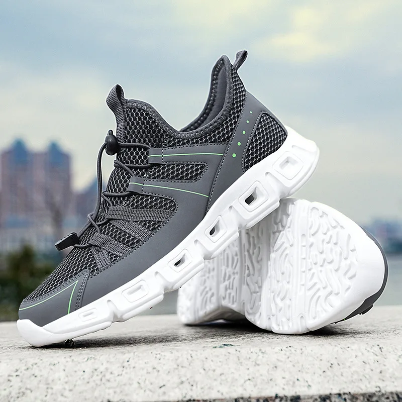 Кроссовки мужские сетчатые на шнуровке легкие кеды Вулканизированная подошва