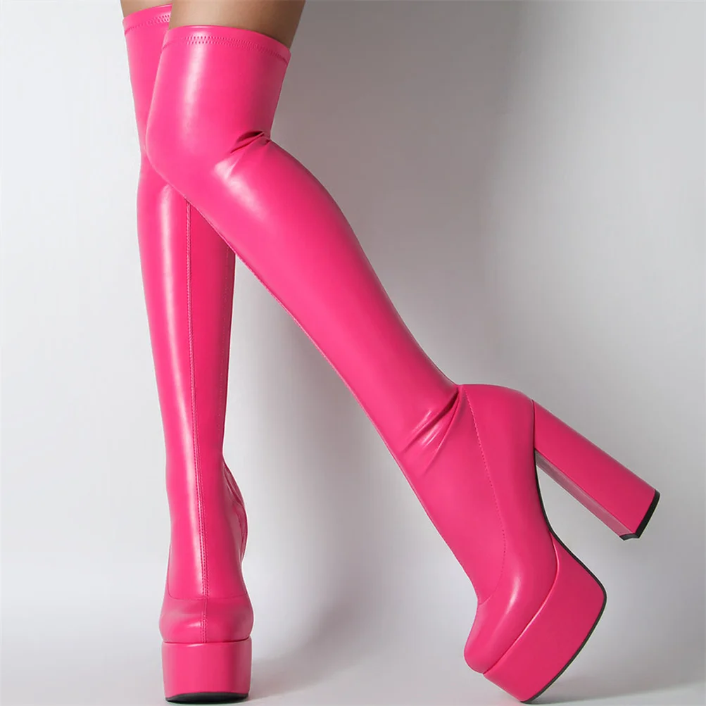 Over The Knee Boots For Women Platform High Boots Ladies Super Chunky Heel 2023 New Autumn Winter Fashion Sexy Party Woman Shoes