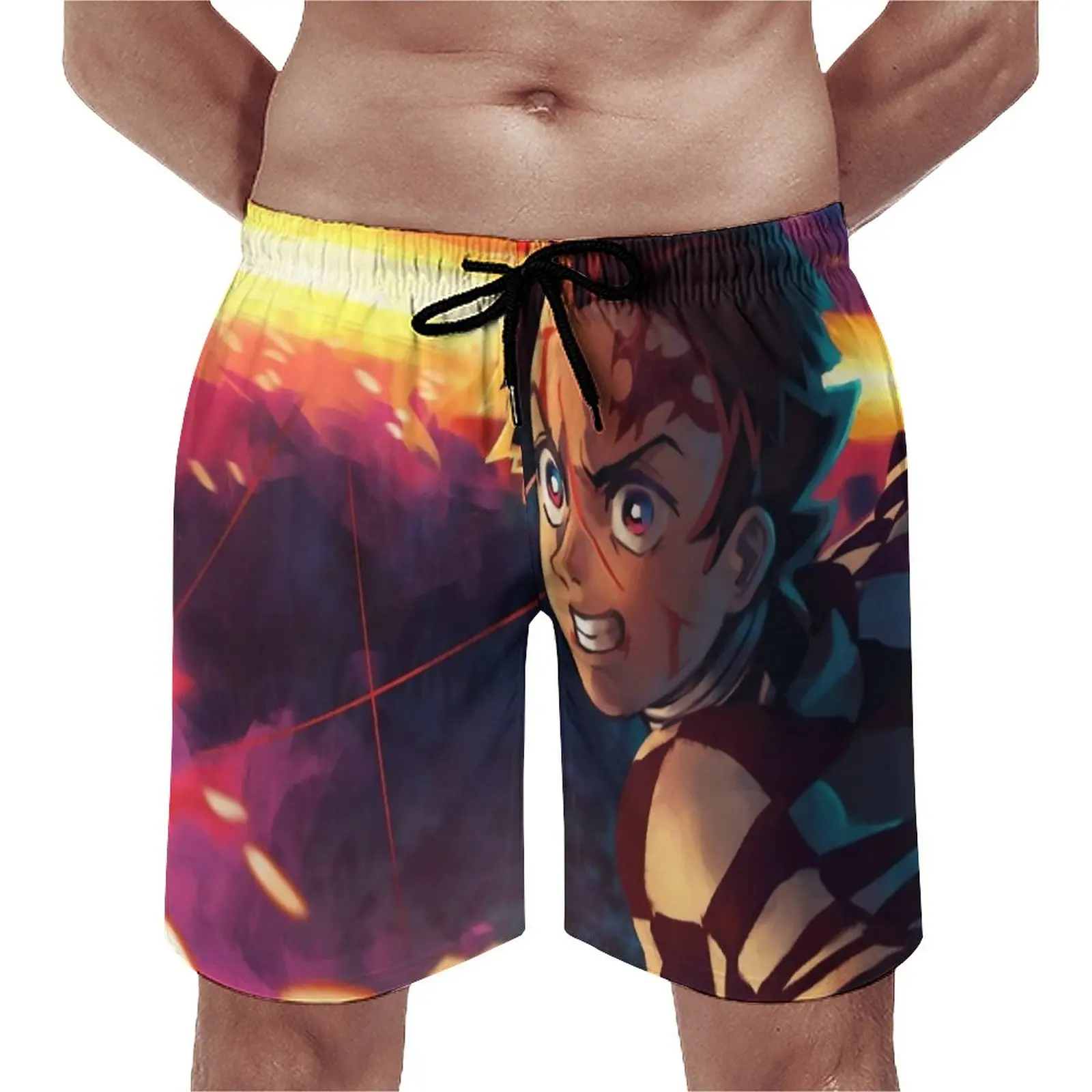 

Demon Slayer Board Shorts Summer Kimetsu No Yaiba Anime Cute Beach Shorts Men's Sportswear Quick Drying Design Swim Trunks