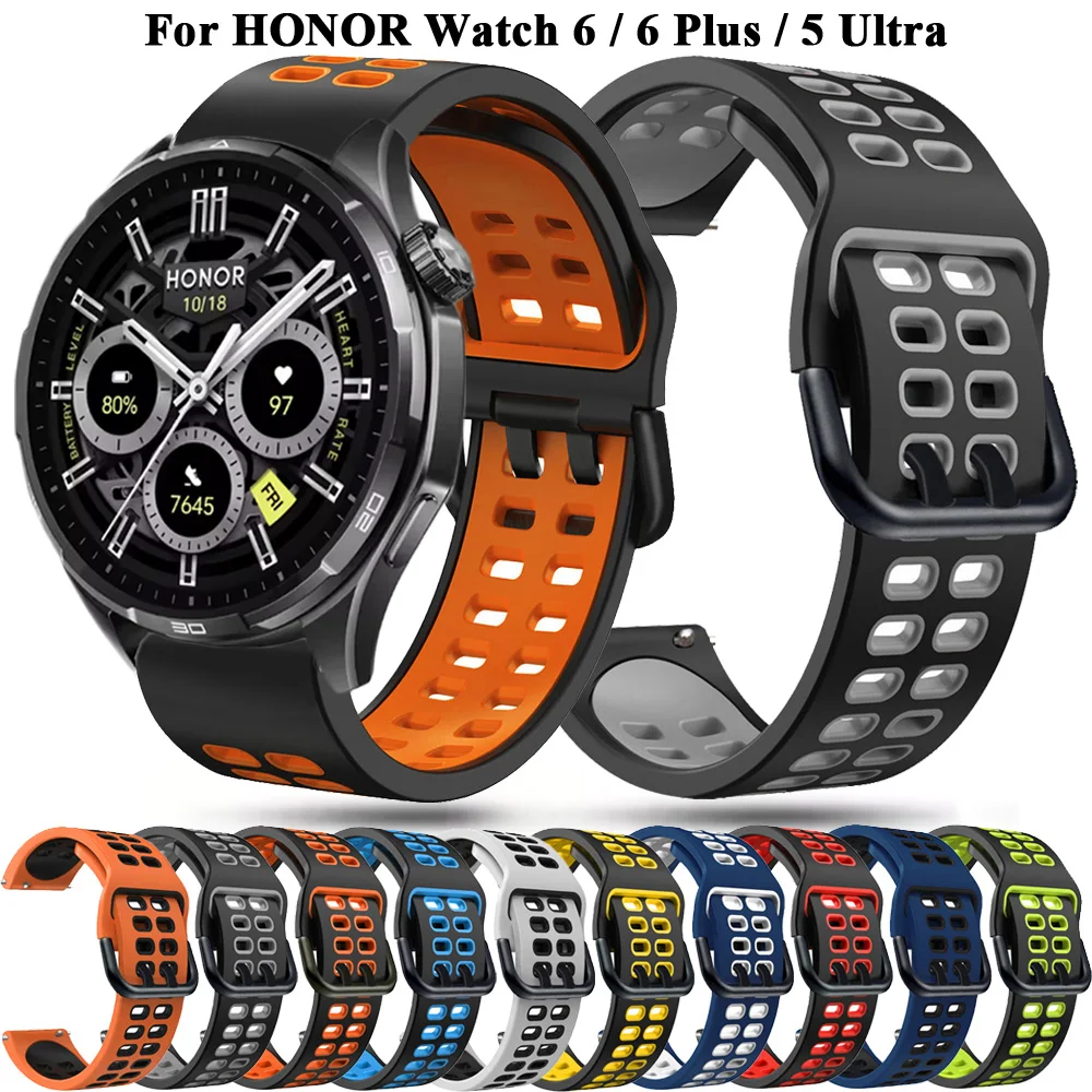 Фото Силиконовый браслет 22 мм для Honor Watch 6 Plus, ремешок для HONOR Watch 5 Ultra GS 3/GS Pro/MagicWatch 2 46 мм, ремешок для Honor Watch 6 №1