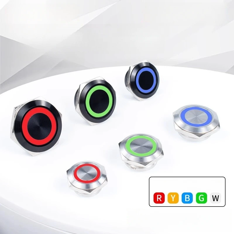 Водонепроницаемый металлический кнопочный мини-переключатель 12/16/19/22/25/28/30 мм