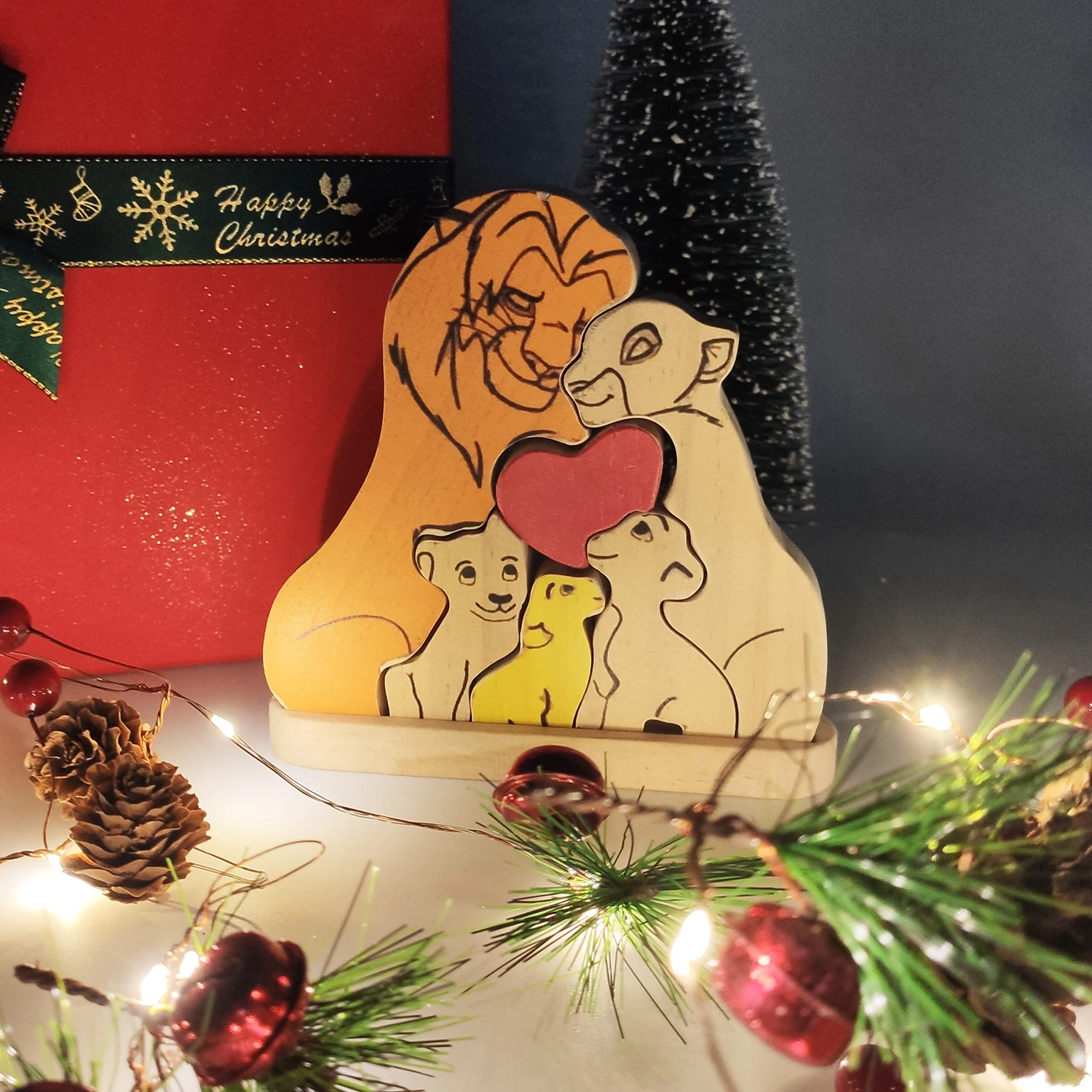 Художественная деревянная семейная головоломка персонализированная с именем