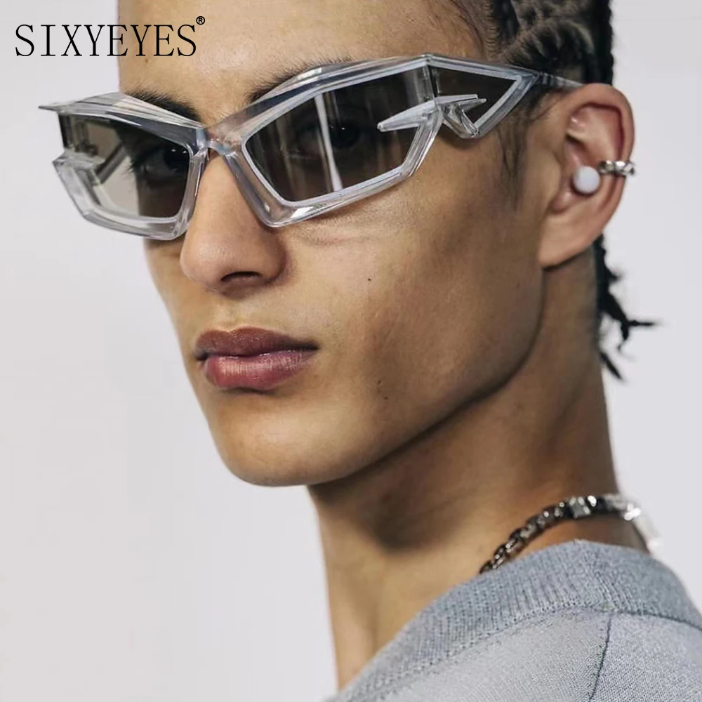 

Steampunk Futuristic Sunglasses for Women Full Frame Personalized Cat Eyes Shades Cool Hip Hop Men Goggles Lentes De Sol Hombre