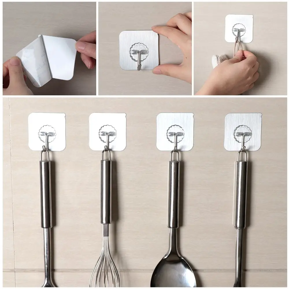 

1/5/10 Pcs Strong Non Trace Hooks Sticky Sucker Wall Hooks Hanger For Home Kitchen Bathroom