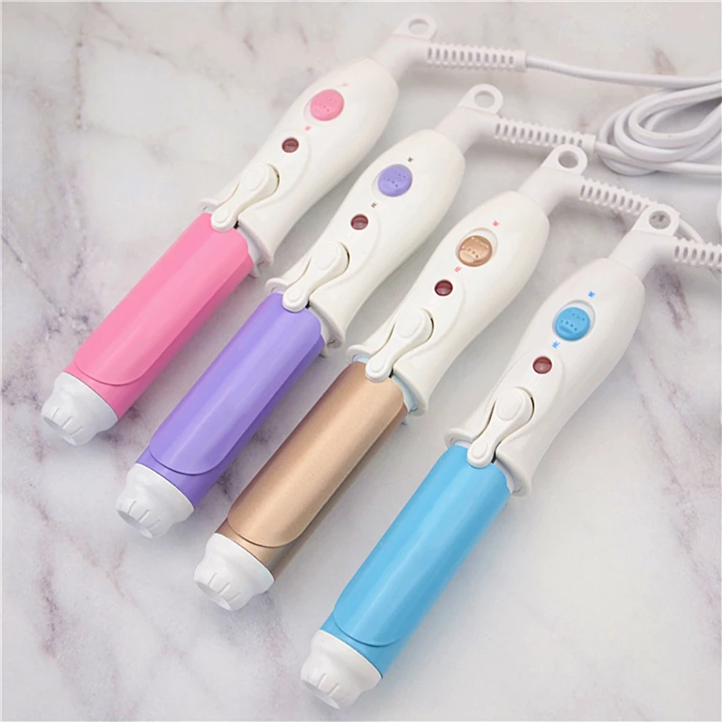 

New 110-240V Portable Travel Electric Mini Hair Curler Curling Iron Fast Small Tourmaline Ceramic Wavy Tong Styling Tool Bar