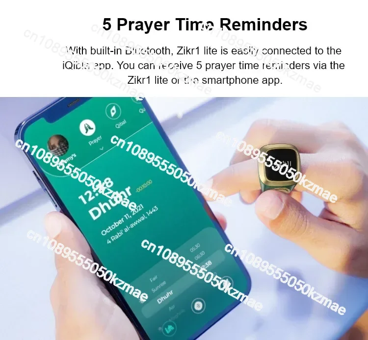 Умное кольцо счетчик tasbeeh с iqibla onlineal fajr azan clok