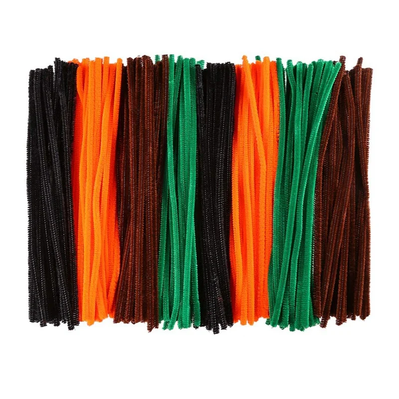 

400Pcs Halloween Pipe Cleaners Chenille Stems 6Mm X 11.8Inch, Chenille Stems For DIY Art Craft Decorations