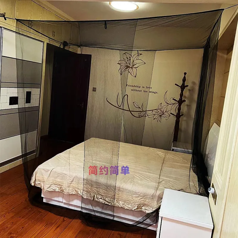 Черно-белая универсальная москитная сетка для спальни не требующая установки