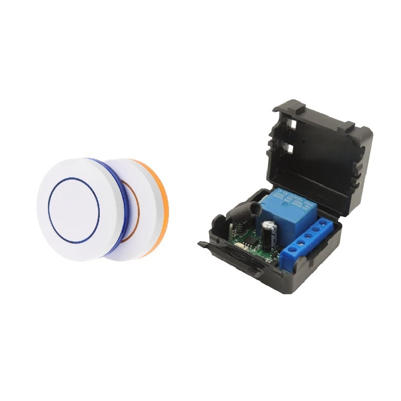 

433 Mhz RF Wireless Switch Receiver DC 12V Single Relay Receiver Module With 2Pcs Round Wireless Remote Control