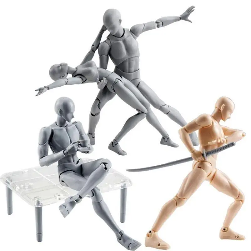 Artist Art Painting Anime Figure Sketch Draw Male Female Movable Body Chan Jointed Hand Action Figure Toy Model Draw Mannequin