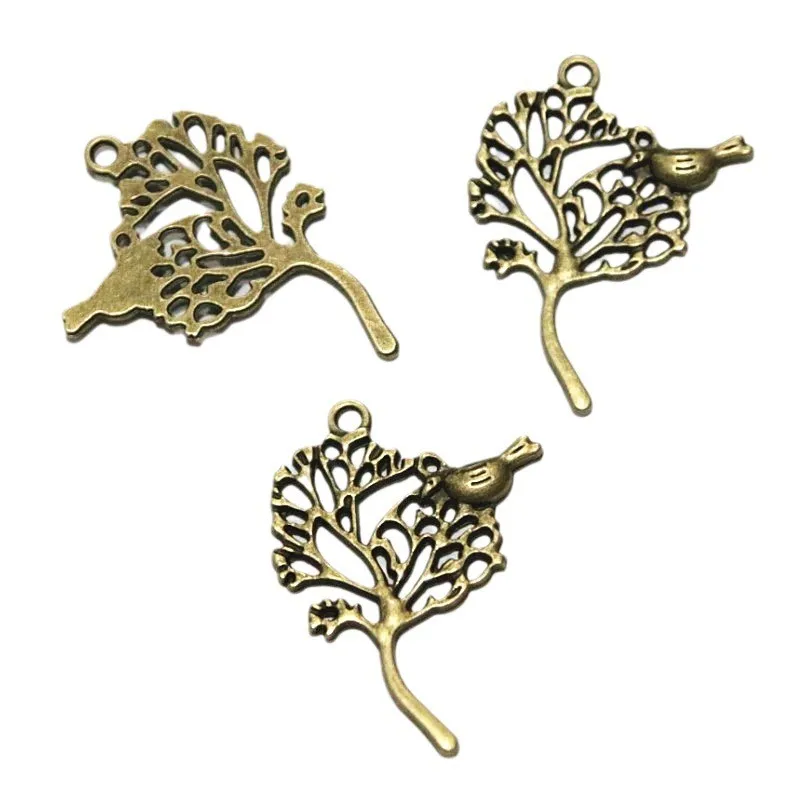 

16Pcs 42.1*32MM Antique Bronze Plated Tree Pendant Bird Charms Metal Zinc Alloy DIY Jewelry Making