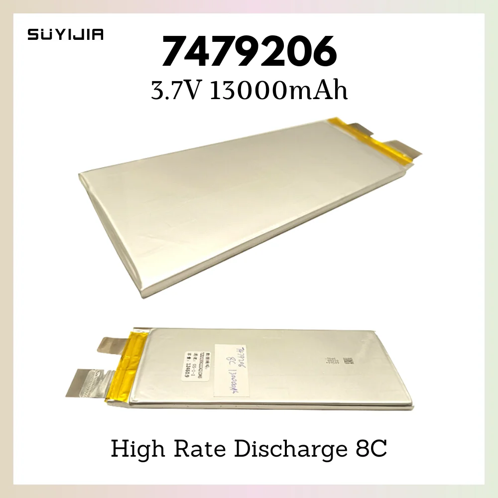 

7479206 3.7V13Ah High Rate Discharge 8C 96A Polymer Lithium Battery Suitable for Scooter Model Drone Car Ignition Model Airplane
